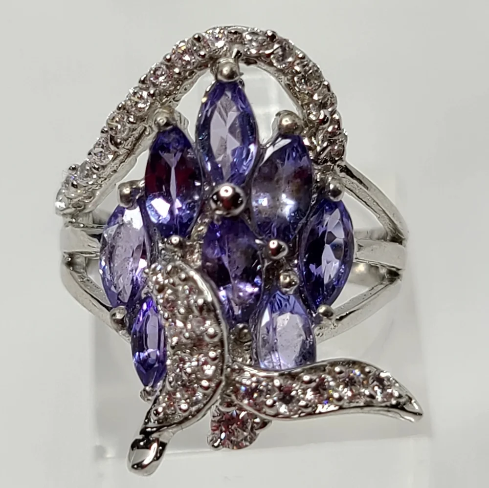 Tanzanite Cluster Ring